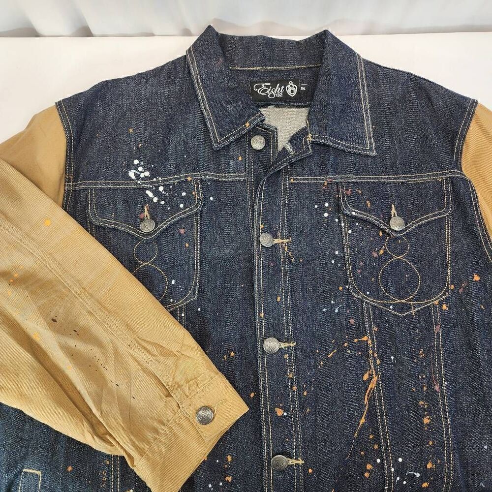 Eight 732 Paint Splashed Denim Jacket Size 5XL k